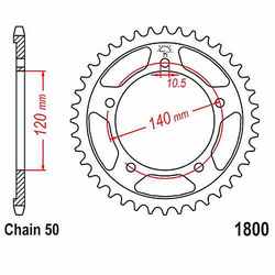 Rear Sprocket 46 Tooth Pitch 530 ID 120 Spacing 140 For Triumph 727.44.67 Rear Sprocket 46 Tooth Pitch 530 ID 120 Spacing 140 For Triumph 727.44.67